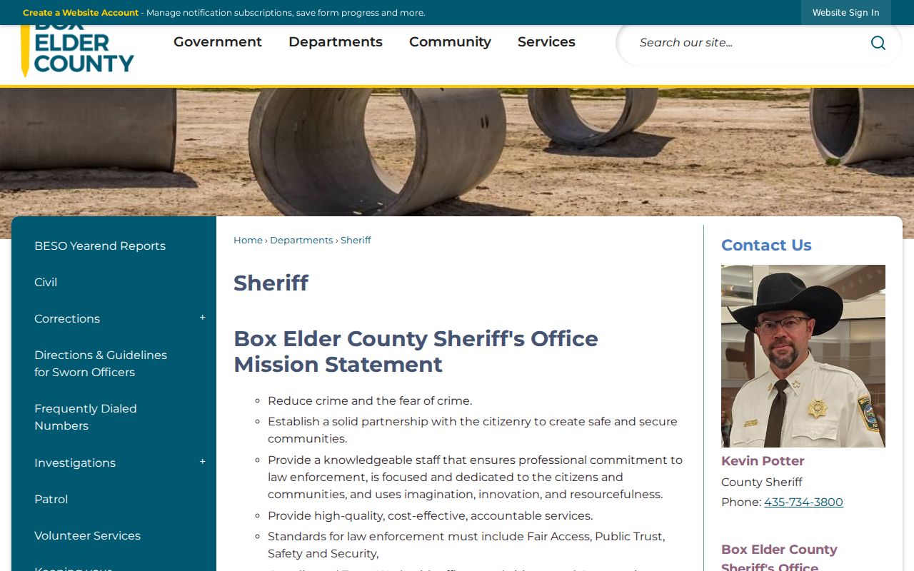 Box Elder County Sheriff criminal records office information