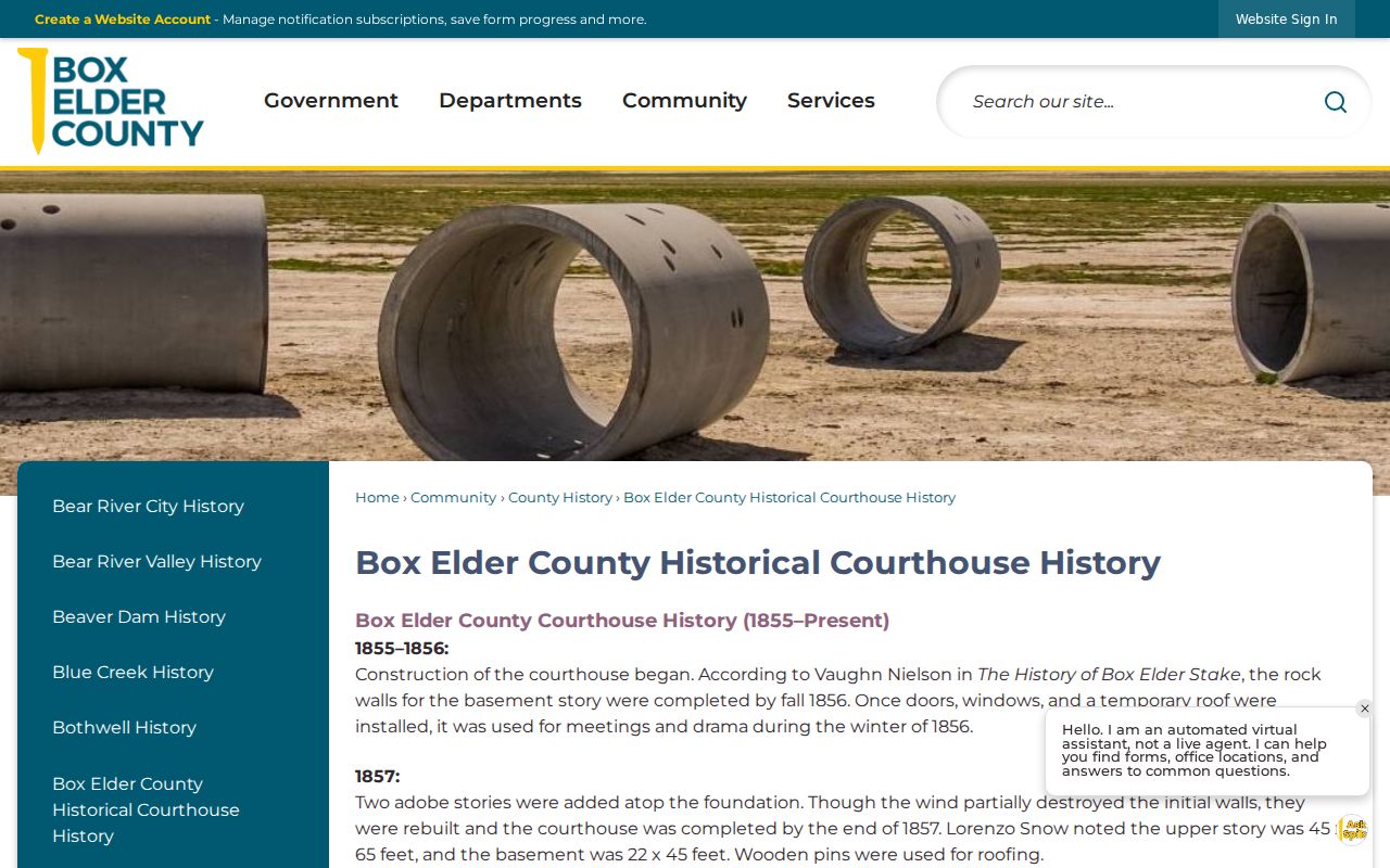 Historic Box Elder County courthouse and criminal records history